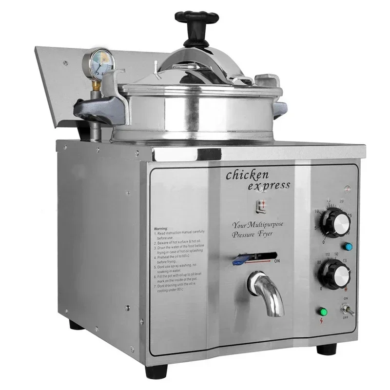 Hoe Pressure Fryer Food Gr Stainless Steel Bench 16 L Frying Pan Cooking Appliances Pressure Cooke