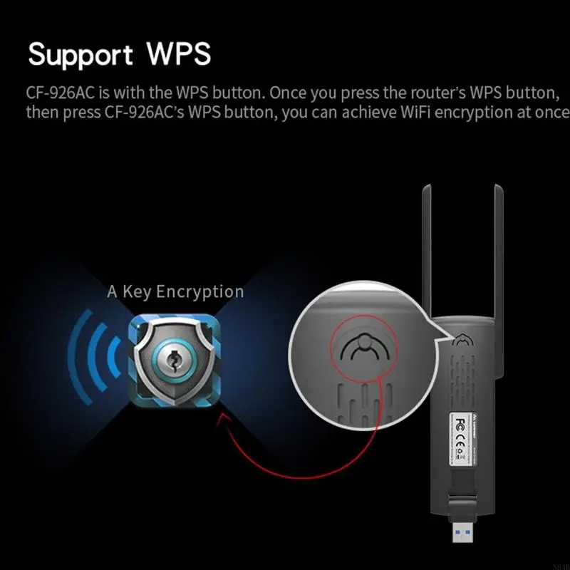 N84B CF-926AC Двойной полосы USB-адаптер WiFi для настольной сетевой карты встроенный 2 Получите поддержку антенны для