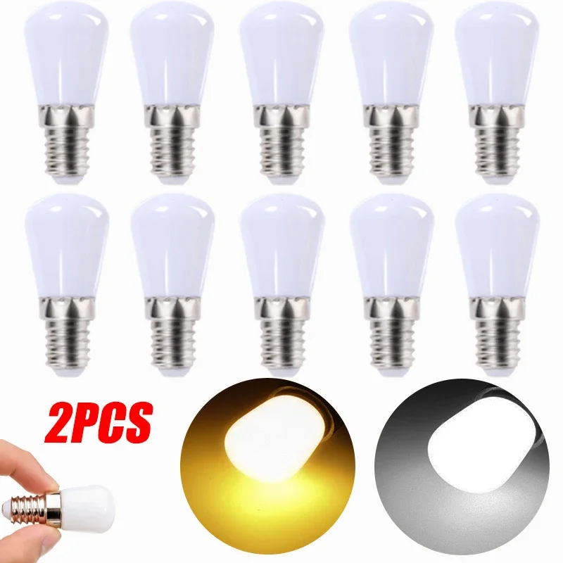 1/2PCS LED Light Bulb Refrigerator Screw Bulb Lamp E12 220V for Refrigerator Freezer Display Cabinet Indoor Luminus Lighting