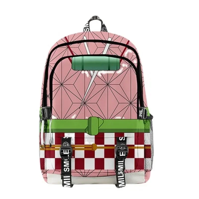 2025 AA Kimetsu No Yaiba Kamado Tanjirou Neuzko School Bags Canvas Girl Boy Students Anime Backpack Bag New wat1
