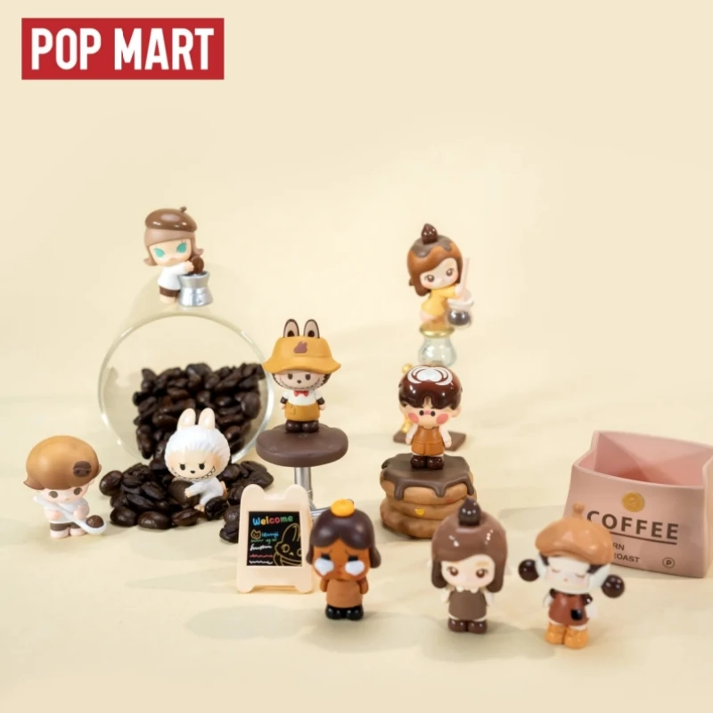 Venta caliente Popmart fábrica de café genuina grano de café Linda serie de gránulos sorpresa caja ciega juego de moda decoración de escritorio regalo