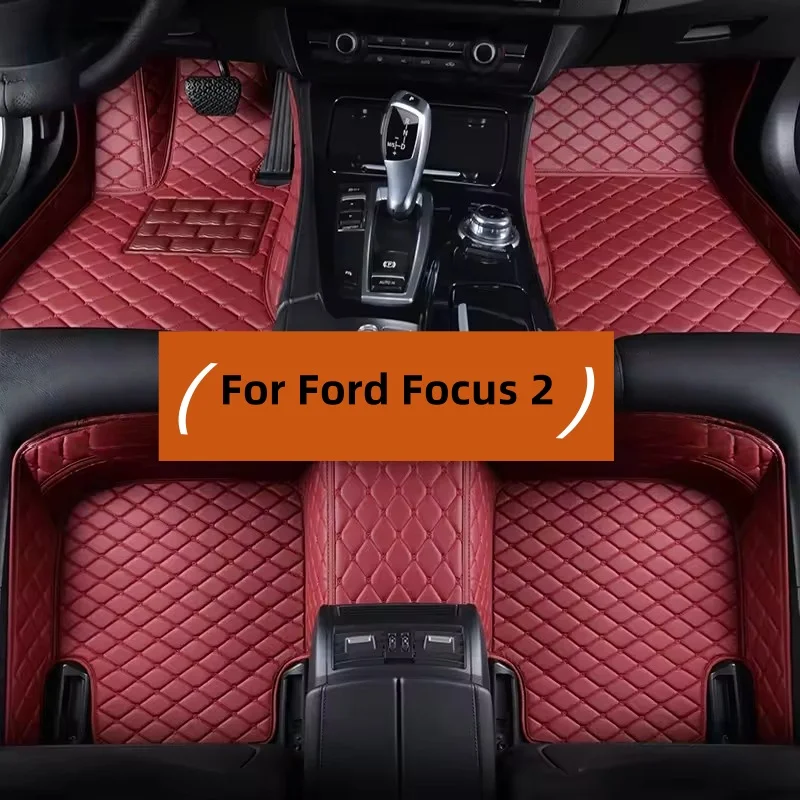 Custom Anti-slip Car Floor Mats For Ford Focus MK2 2004 2005 2006 2007 2008 2009 2010 2011 Auto Carpets Foot Coche Accessories