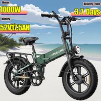PULUMA PE500 E-Bike 1000W Motor 48V17.5AH Battery Hydraulic Braking Electric Bike 20-Inch Fat Off-Road Tire Electric Bicycle