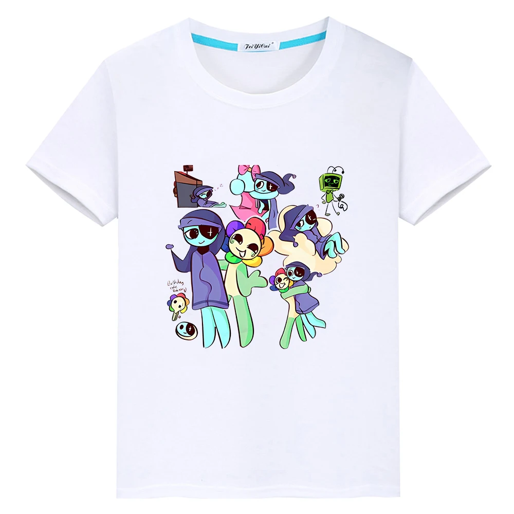 t shirt for kids boy 10year Dandys World print Tops 100%Cotton Cartoon Tees y2k one piece anime Short pride tshirt girls clothes