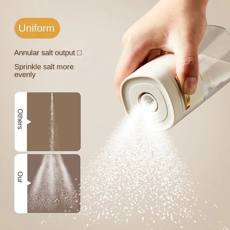 Metering Salt Shaker Push Type Seasoning Salt Dispenser Salt Tank Sugar Bottle Spice Pepper Salt Shaker Jar Can Bottle