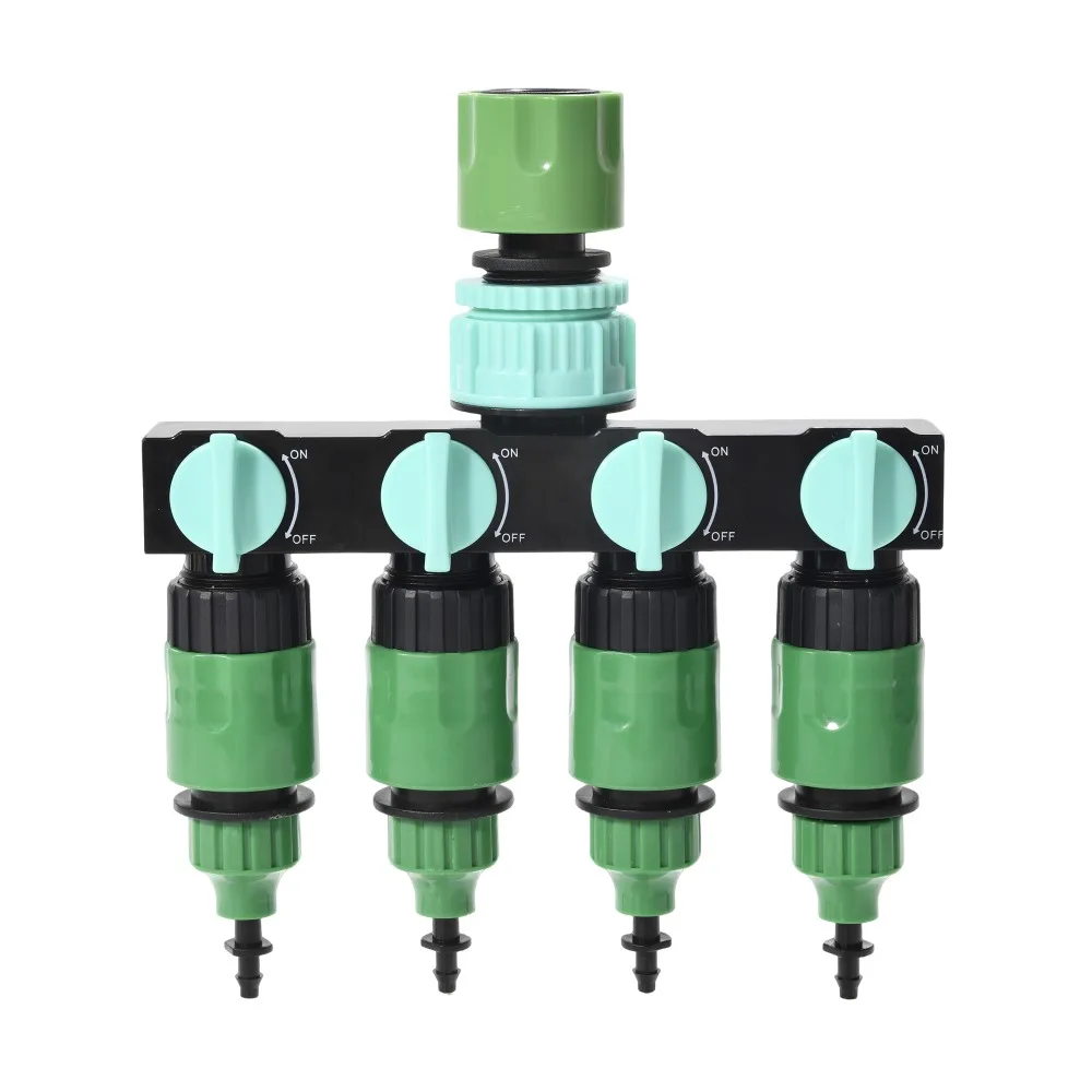 

1Set 4-Way Garden Hose Splitter Set G3/4 G1 Female Faucet Adapter with Switch Valves for 1/4 1/2 Hose 4/7 8/11 16mm Irrigation