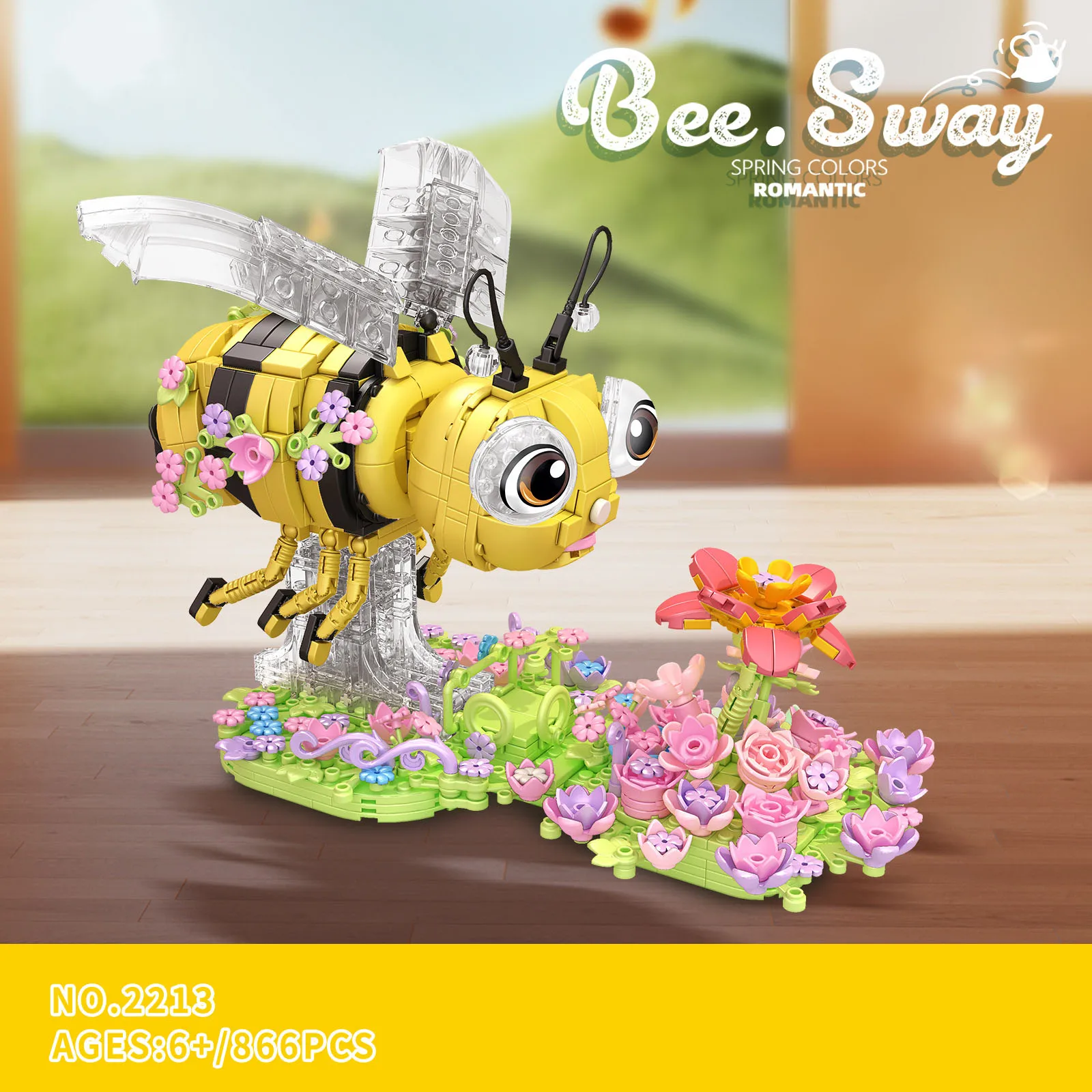 

Idea Romantic Garden Building Brick Cartoon Bee Dance Flower Mini Block Honeybee Construction Model Kits Toys For Girls Gifts