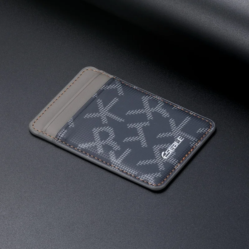 Ultradünnes PU-Leder-Portemonnaie mit zwei Kartenfächern für MagSafe, magnetischer Kartenhalter, geometrisches Buchstabenmuster, für iPhone und Samsung-Serien. – Detail 12