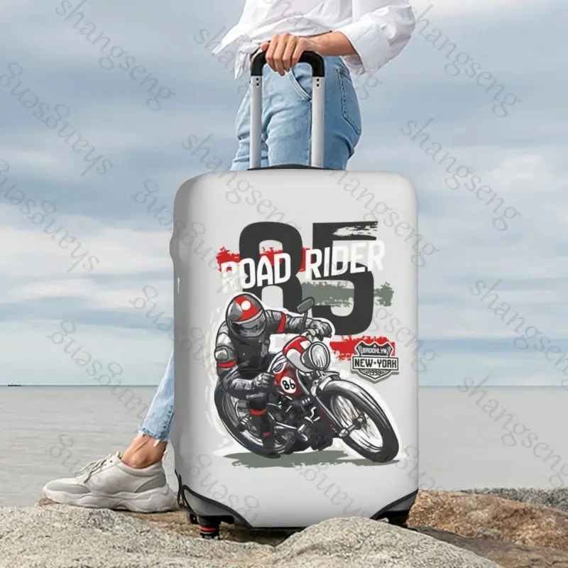 Racing Motorcycle Printed Painting Thicken Luggage Cover Elasticity Trolley dust cover Suitcase Protection Suitcase Case