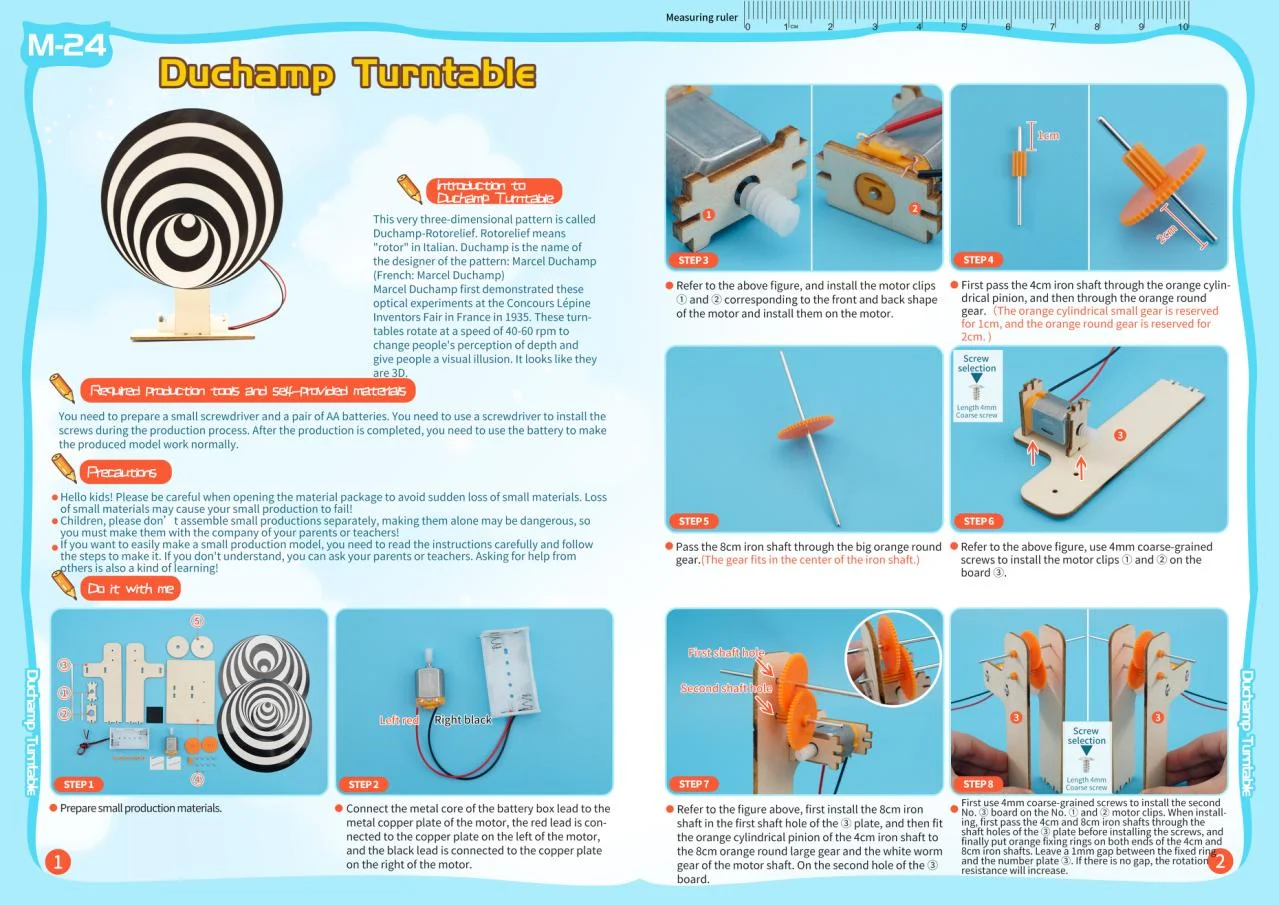DIY Duchamp 로토릴리프 모델, 물리학 과학 장난감, 기술 실험, 교재, 학교 공급, 나무 조립 공예