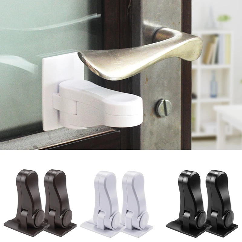 1pc Baby Safety Lock Door Lever Lock Safety Child Proof Doors Adhesive Lever Handle Cabinet Locks for Baby Safety