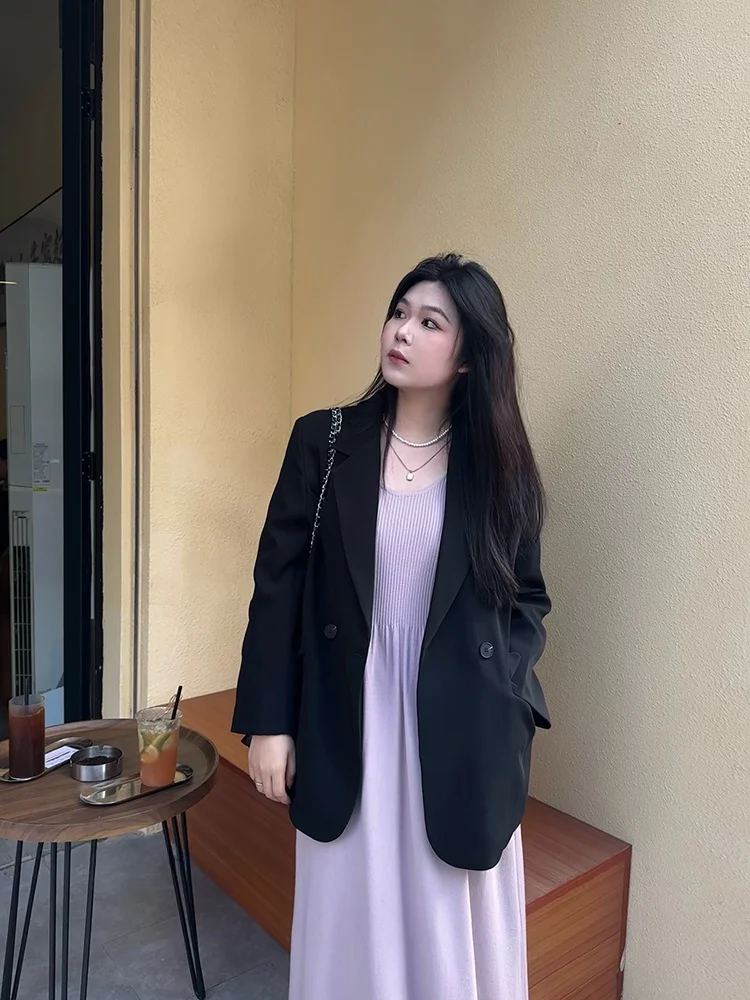 

Корейский вязаный костюм NINI ONE: легкий, тонкий, стройнящий, с длинными рукавами, осенне-зимний, матовый черный/розовый