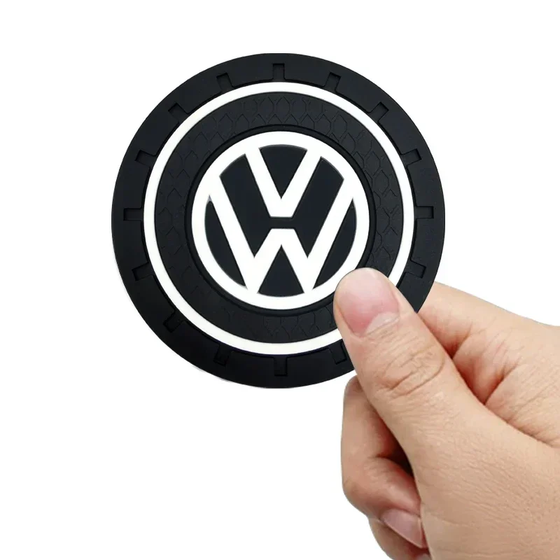 For Volkswagen CC Polo 6R Golf 4 5 6 7 MK7 MK4 MK6 B6 B8 2Pcs Car Anti Slip Coaster Anti-noise Water Cup Pad Cushion Car Styling view 3