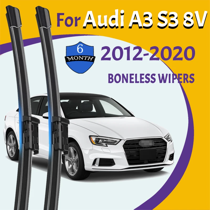 

For Audi A3 S3 8V 2012-2020 Car Wiper Soft Rubber Windshield Clean Window Windscreen Auto Parts Car Rain Brushes 24''+20''