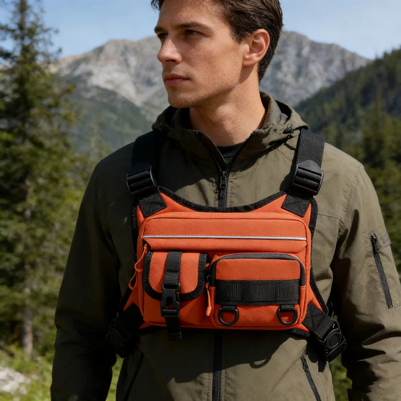 Fishing Chest Bag Sling Bag Men Outdoors Waterproof Lure Pouch Multifunctional Single-shoulder Messenger Bag Backpack