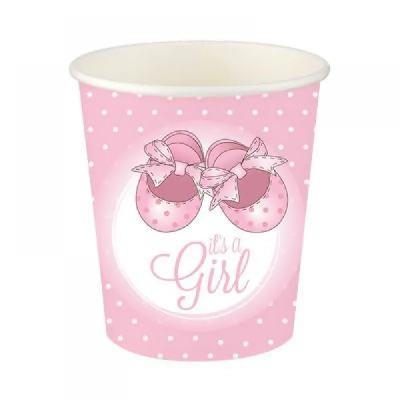 Pink booties cardboard cup 200cc-8oz 8li