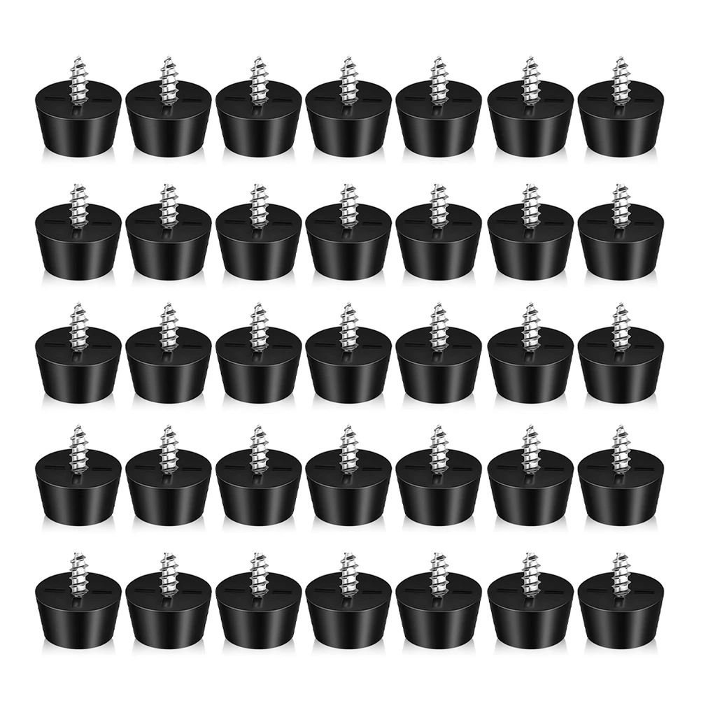 

100 Pcs Desk Table Furniture Shock Absorbing Feet Leg Floor Protectors Pads Foot Cushion Black Rubber