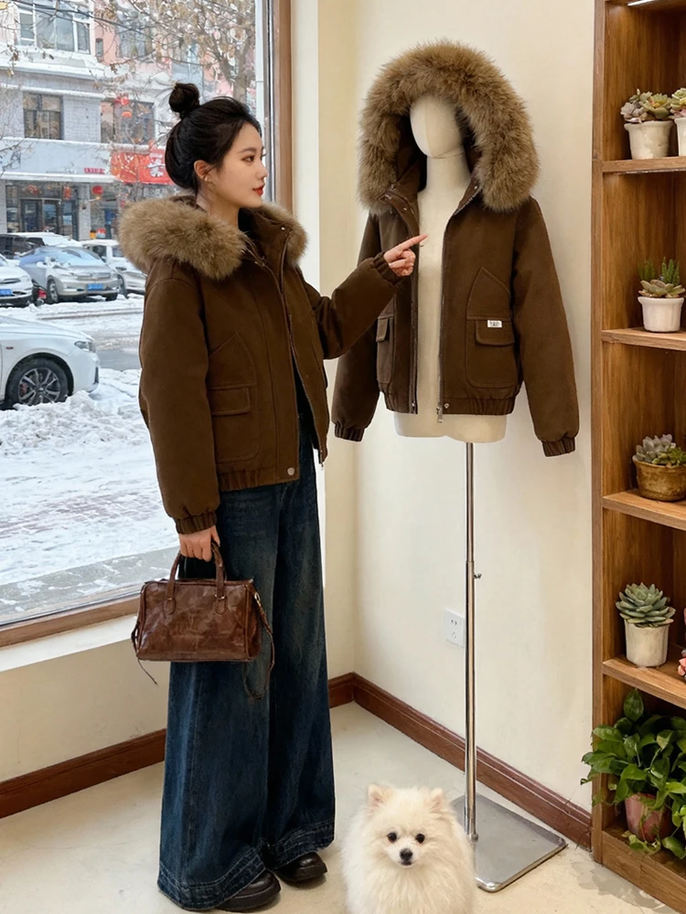 Thiened zíper com capuz quente topo feminino inverno nova faion fce forrado de algodão jaet nali marca commute simples sle