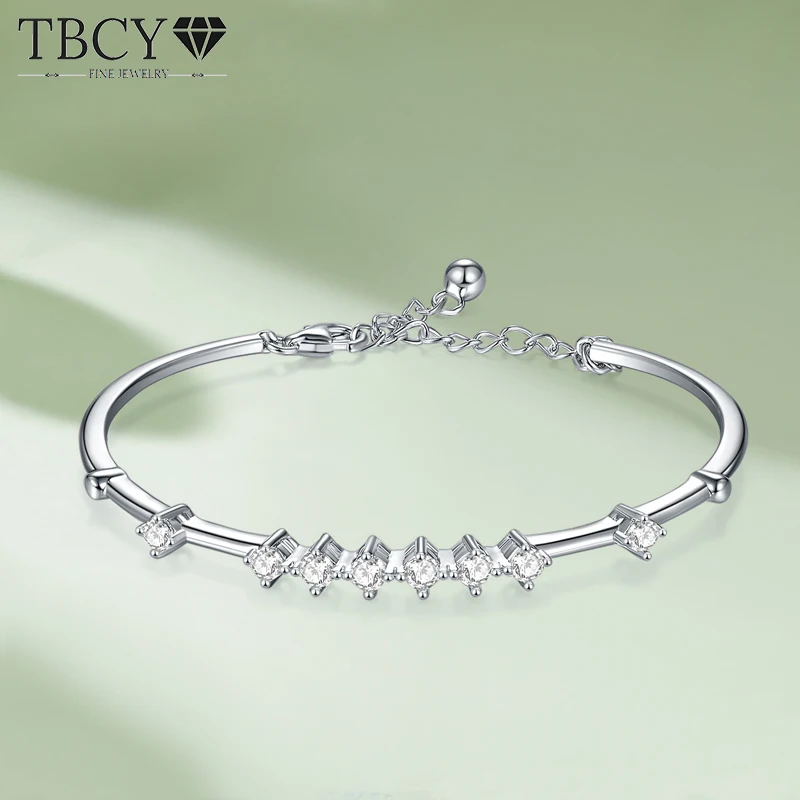 TBCYD 3MM D Color Moissanite Bracelet Bangles For Women S925 Sterling Silver Round Cut Diamond Link Chain Fine Hand Jewelry Gift