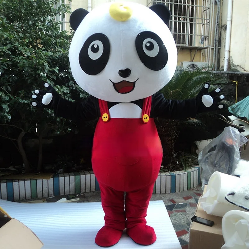 

Customized panda cartoon doll costumes show publicity doll props costumes walkers wear plush doll headgear customized