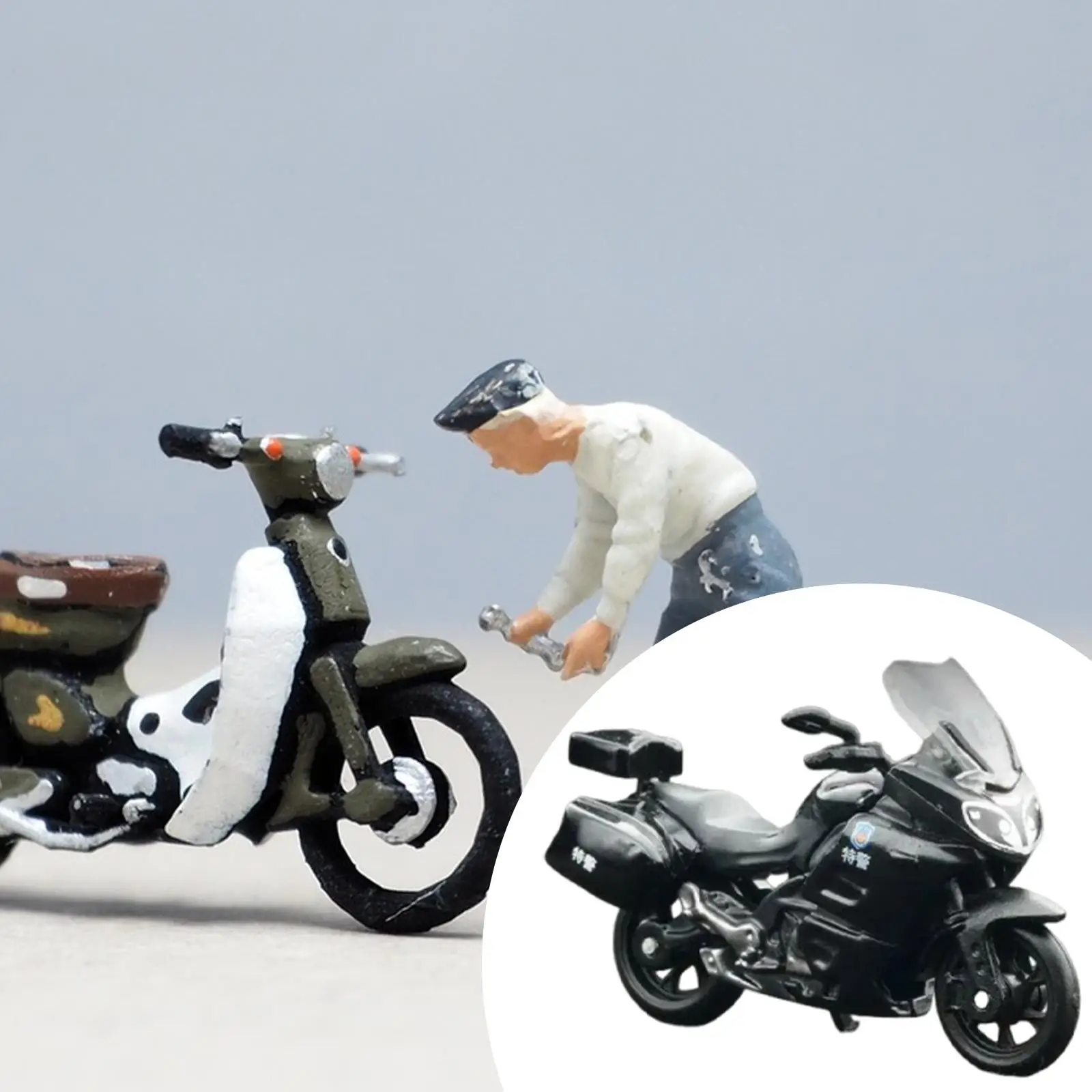 

1/64 Miniature Motorcycle Model,Sturdy Creative Simulation Alloy Mini Motorbike for Micro Landscape DIY Layout Ornament Supplies