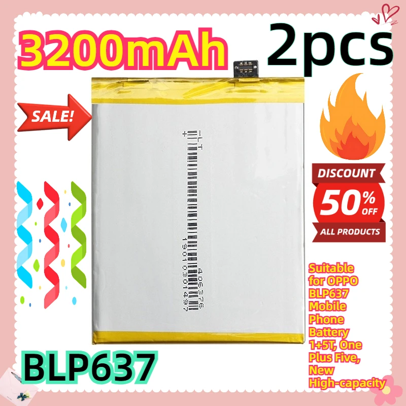 

Для OPPO BLP637 Аккумулятор мобильного телефона 1 + 5T One Plus Five Новый большой емкости 2 шт.