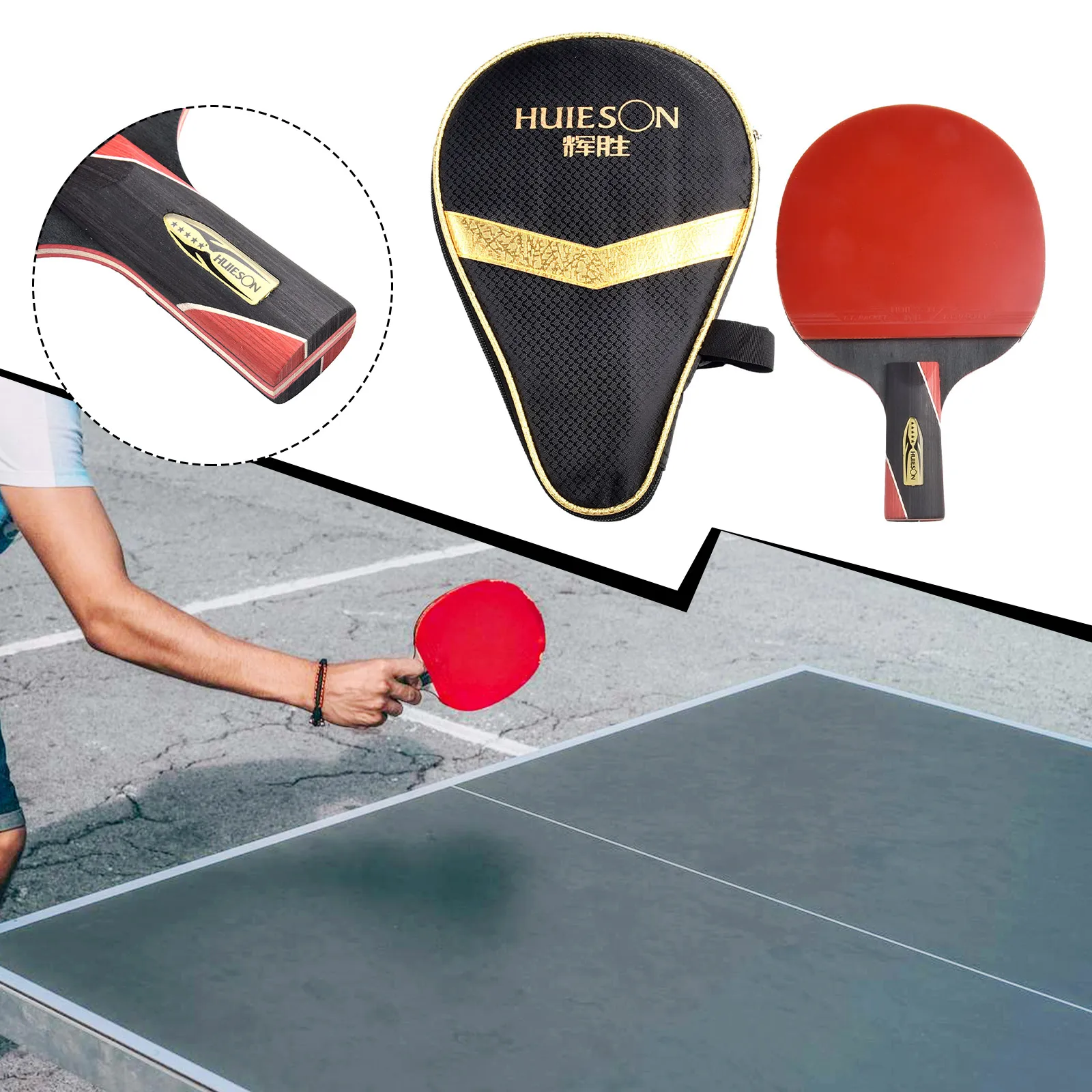 1 Uds. Tablas de carbono de entrenamiento profesional individuales, raquetas de bate de tenis, paleta de Ping-Pong de competición, raquetas horizontales o directas