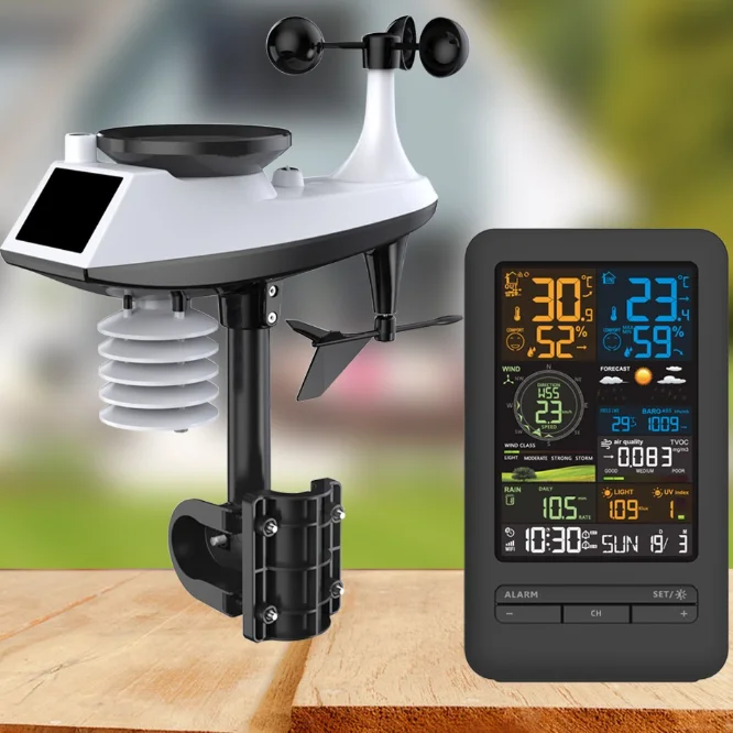 FJ3395TY-2 Wi-Fi Bluetooth Smart Weather Station Full Function Forecast Digital Clock Support TUYA APP