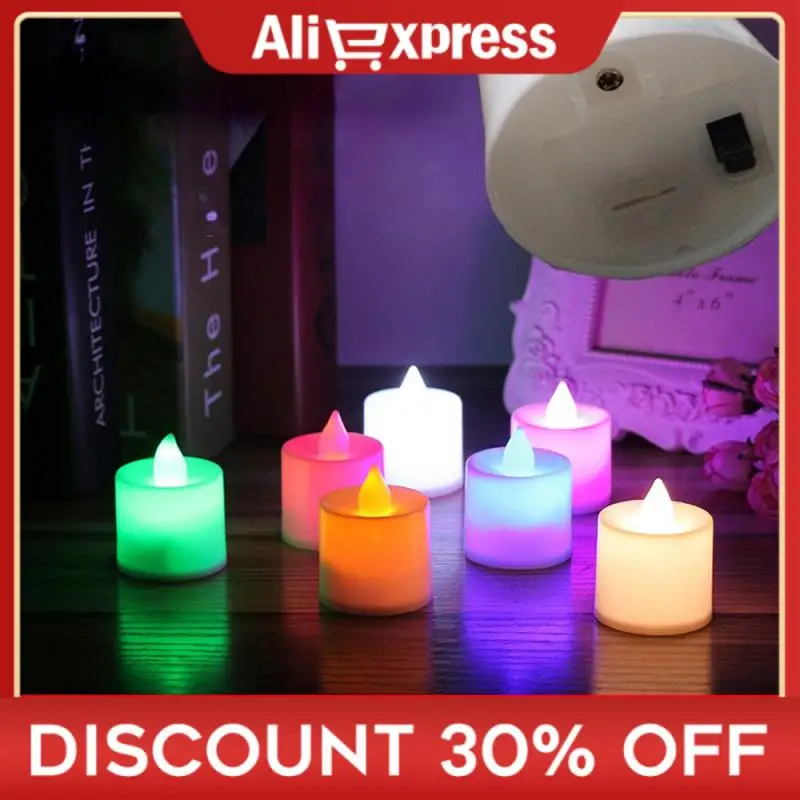 Led Flameless Electric Candles Lamp Battery Operated Votive Candles  Electric Tea Lights Moving Wick Wedding Party Decoration