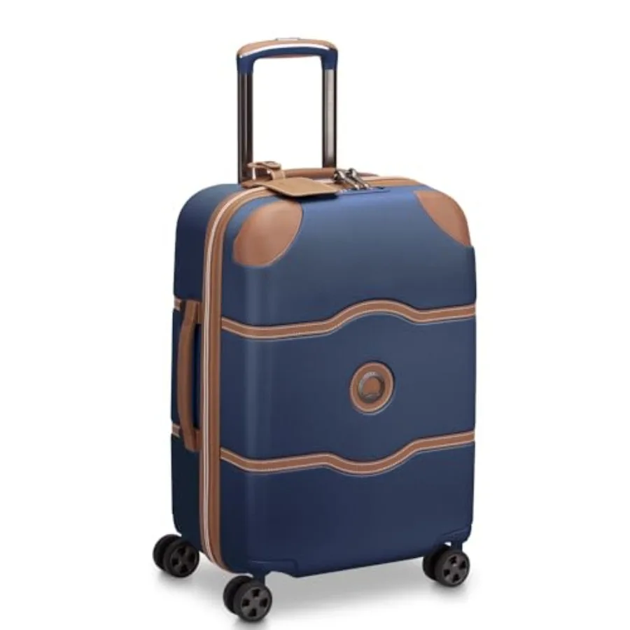 Maleta Rígida DELSEY PARIS Chatelet Air 2.0 con Ruedas Giratorias, Color Azul Marino, Tamaño de Cabina Plus de 20 Pulgadas