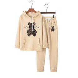 Mulheres de luxo 2 pçs conjunto senhoras macio hoodie define vintage feminino esporte designer moletom com capuz harajuku y2k na moda agasalho