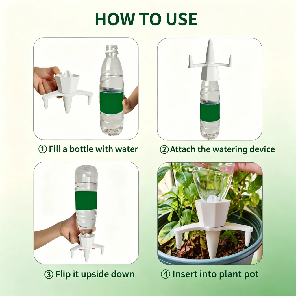 DIY Drip Watering System for Indoor Plants Includes 10 Sprinklers 10 Auxiliary Devices White Plastic Construction