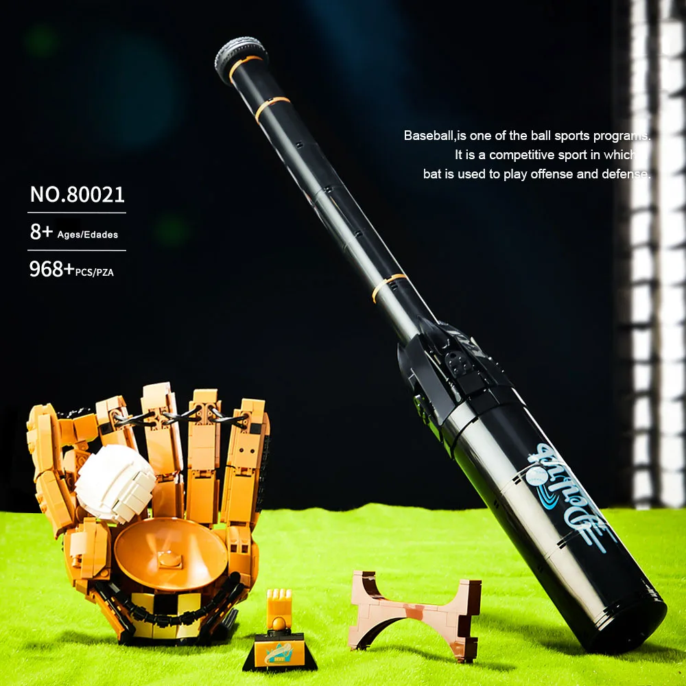 Idea Sports Equipment Building Block Baseball Sets Model Glove Bat Ball Construction Brick Educational Toy For Kids GIFTS