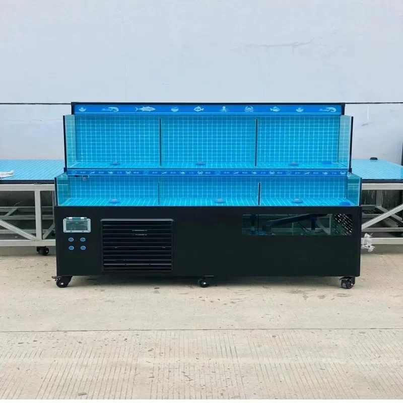 

Пластиковый мобильный бассейн с морепродуктами, холодильный интегрированный бассейн с моллюсками, резервуар для омаров с волосатыми крабами, коммерческий резервуар для морепродуктов из ПВХ для отеля