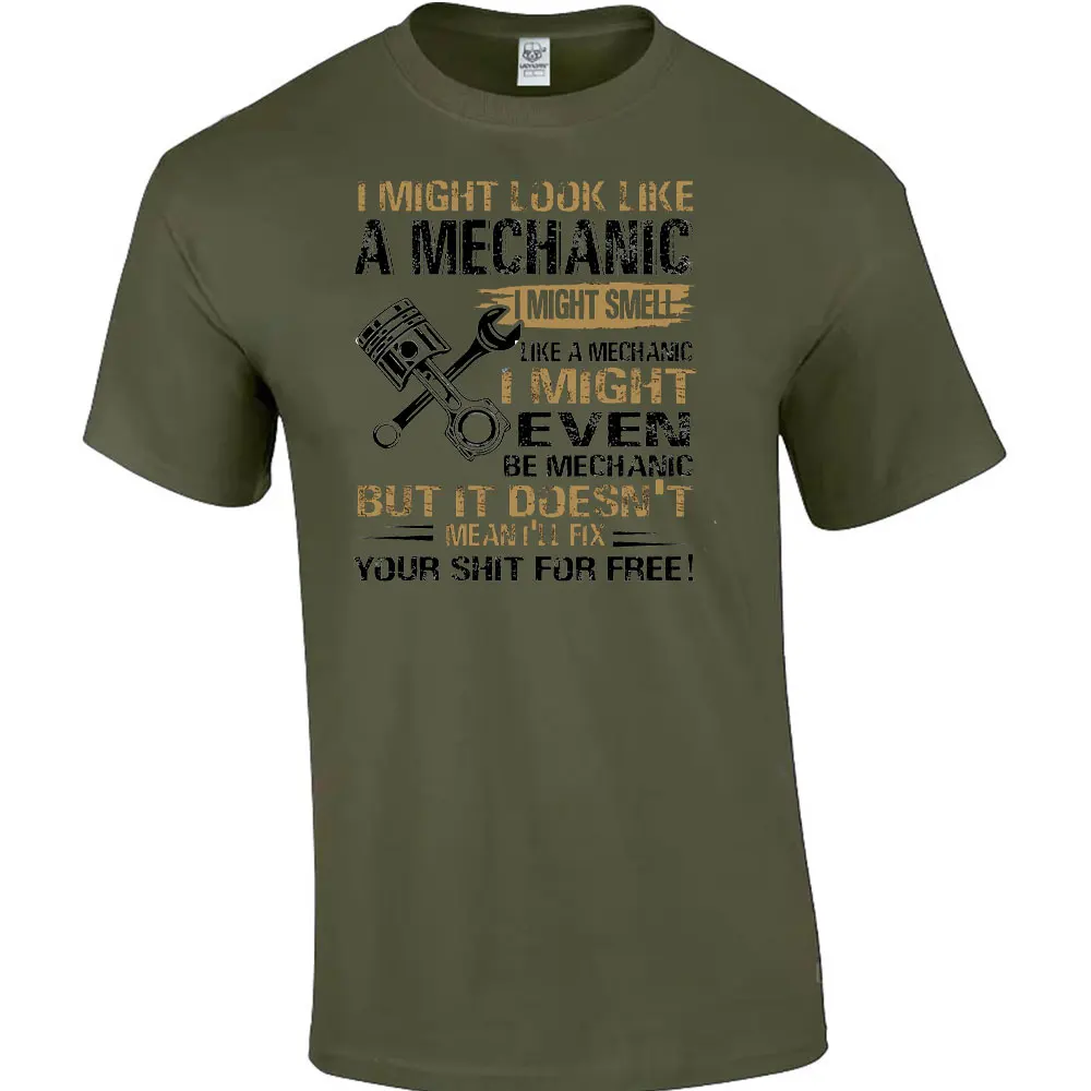 Engineer T-shirt Mechanical Repair Parts Men\'s Tools Print T-shirt Casual Short Sleeve Crew Neck Tee Men\'s Clothing for Outdoor