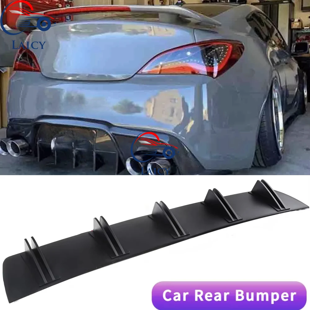 

LAICY For H-yundai Genesis Coupe Car Rear Diffuser Shark Fins Bumper Splitter Chin Spoiler Lip Black Shunt Rear Bumper Lip