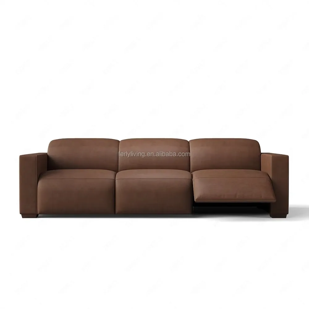 High-end Modular Leather Sofa Furniture, Modern Upholstered Design, Casual Manual Electric Lift Electric Recliner