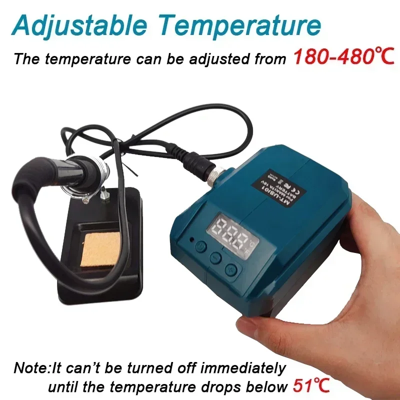 60W Cordless Soldering Station For Makita 18V 20V Li-ion Battery Digital Display 180-480℃ Fast Heating