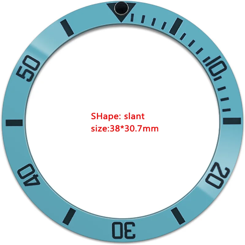 Inserto de bisel de reloj de cerámica de 38mm x 30,7mm para relojes mecánicos Brillante, alta dureza, sin óxido ni decoloración NH35 NH36