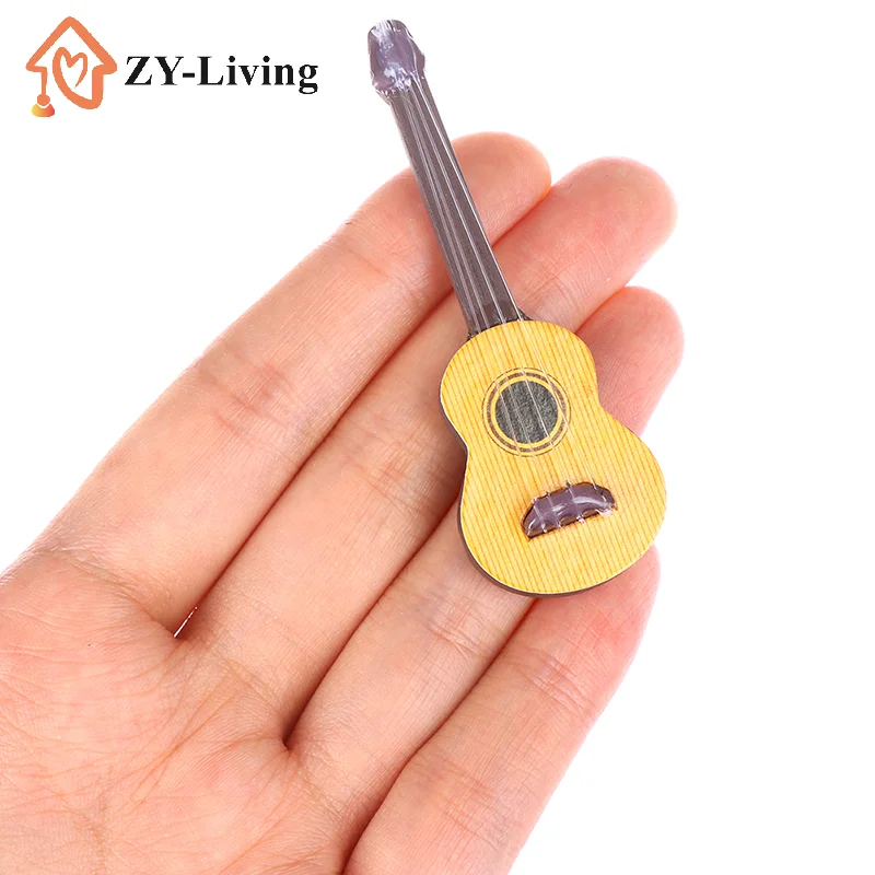 1:12 Dollhouse Musical Instrument Model Miniature Classical Guitar Home Living Scene Decor Toy Doll House Accessories