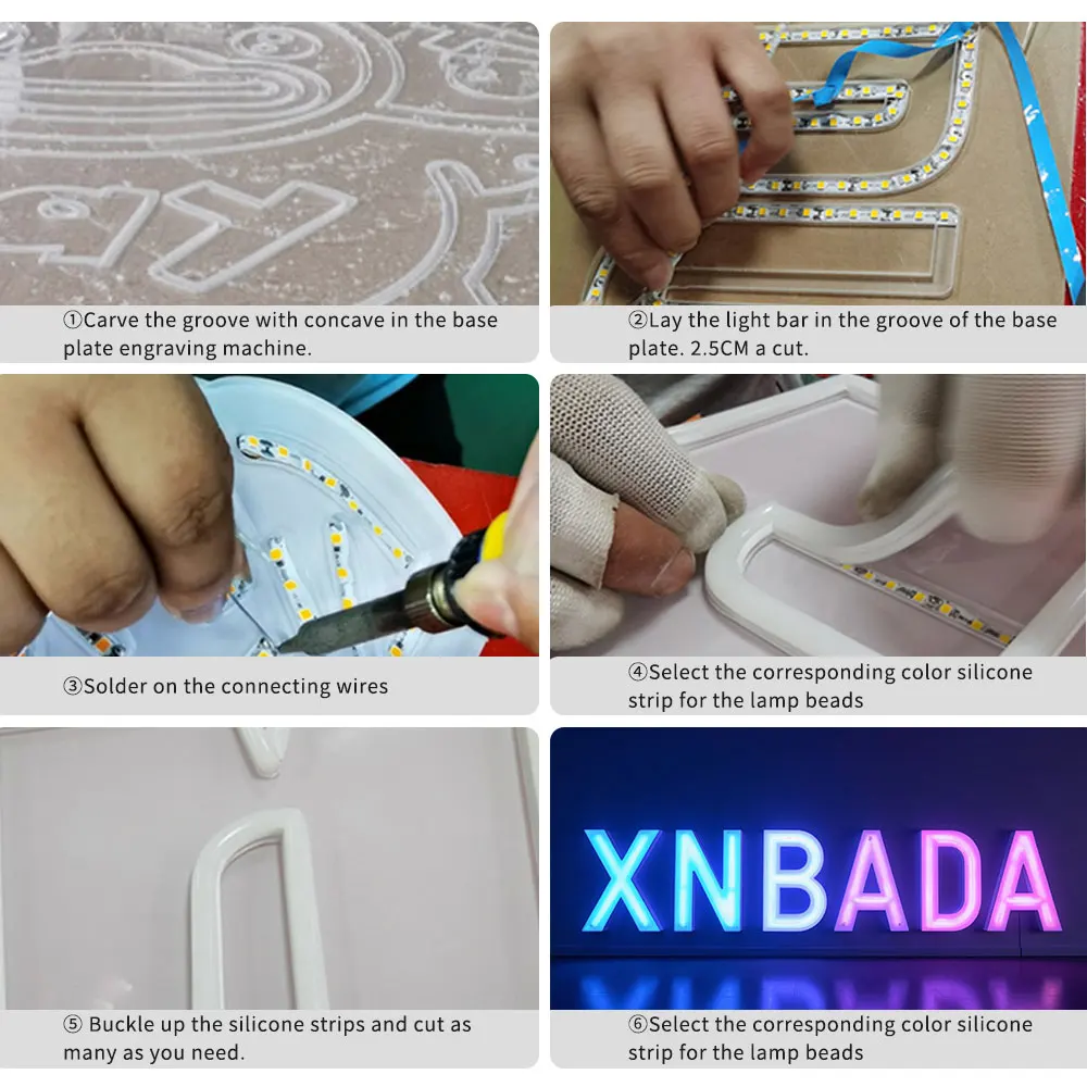 Bendable Separate LED Neon strips 6mm 8mm DIY Flexible Silicone neon light strip 120leds/m S-shape 2835 Led lights Waterproof