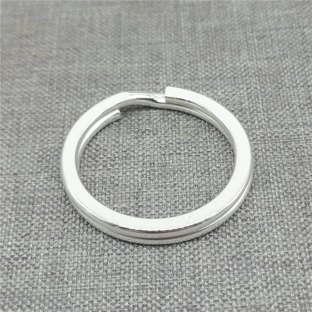 

925 Sterling Silver Shiny Large Key Ring Split Ring for Key Chain Diameter 20mm 25mm 30mm