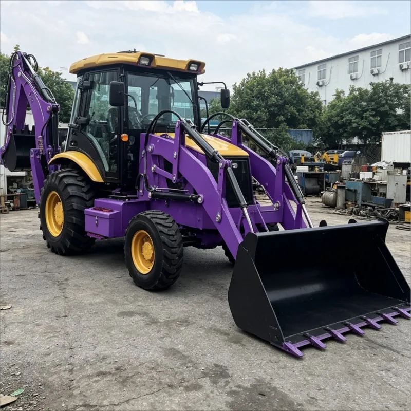 Customized Tractor Backhoe Loader Articulated Double Function Digging Trenching For Municipal Work Foundation Work Use