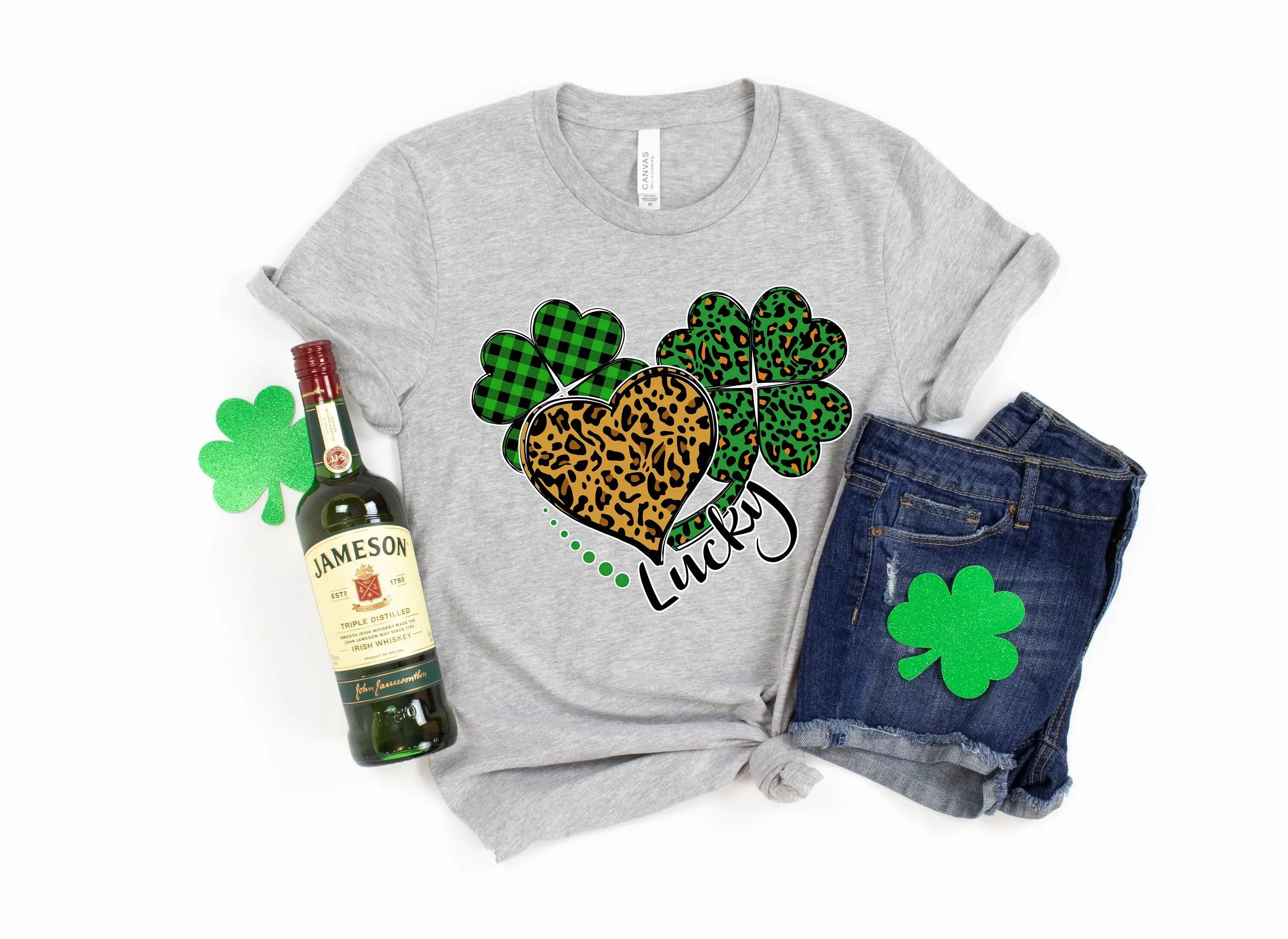 St Patricks Day T Shirt Leopard Shamrock Patty'S Irish Shenanigans Drinking Family Matching