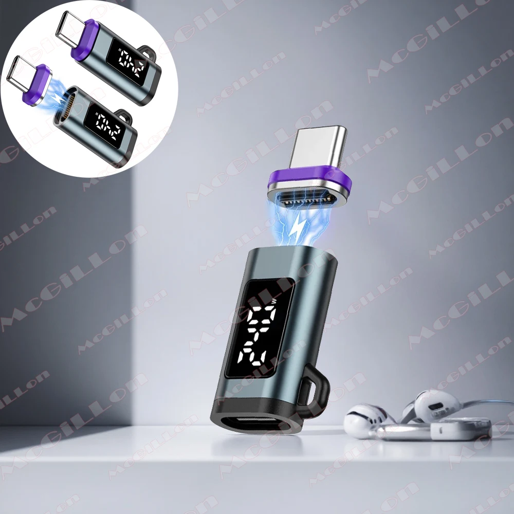 LED Display 240W USB C Magnetic Adapter Type C to C USB4 Connector 80Gbps 16K@60Hz for Thunderbolt 4/3 iPhone 15/16/17 Macbook