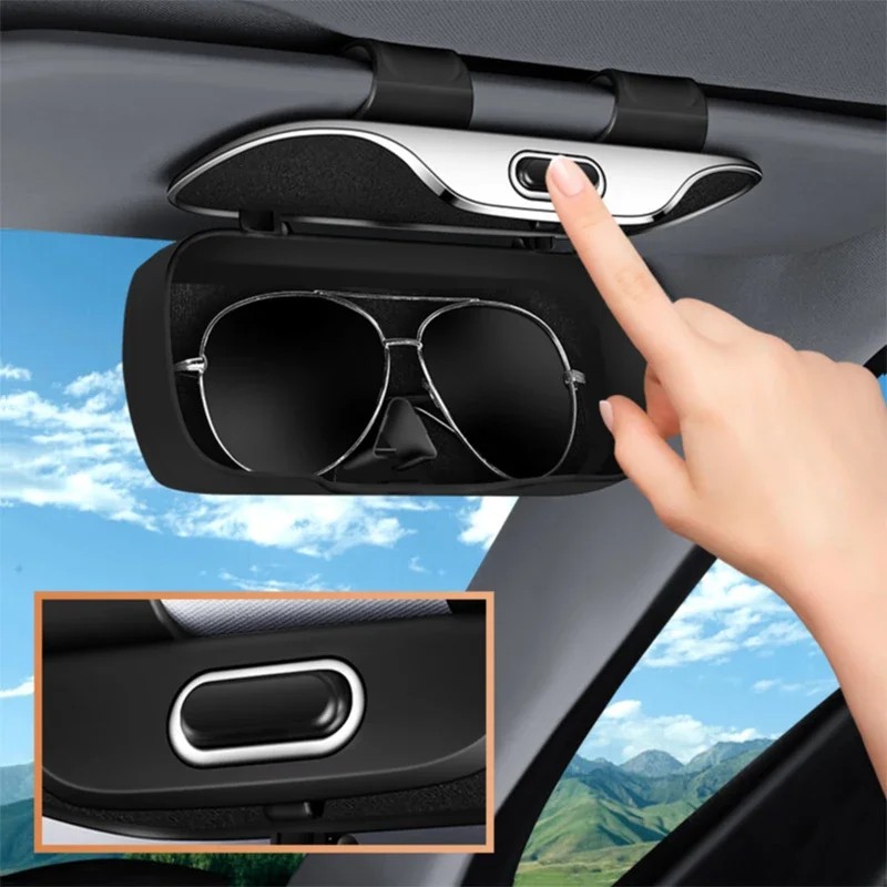 

Car Visor Glasses Case Premium ABS Flocking Inner Auto Sunglasses Organizer Storage Case Anti-Scratch Eyeglasses Protection Box