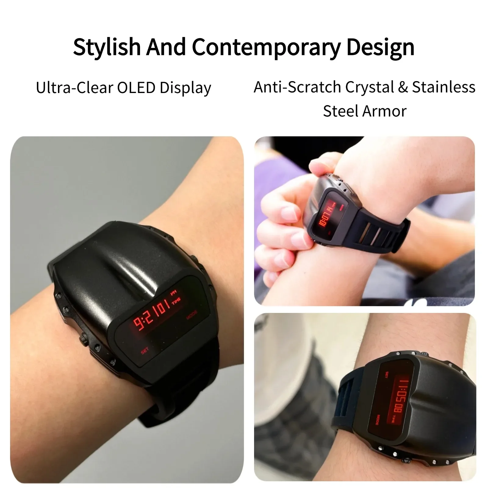 BENLYDESIGN ساعات معدنية فريدة من نوعها ساعات رقمية ريترو للرجال ريترو مستقبلية نمط فاسق موضة Led الساعات الإلكترونية X7000