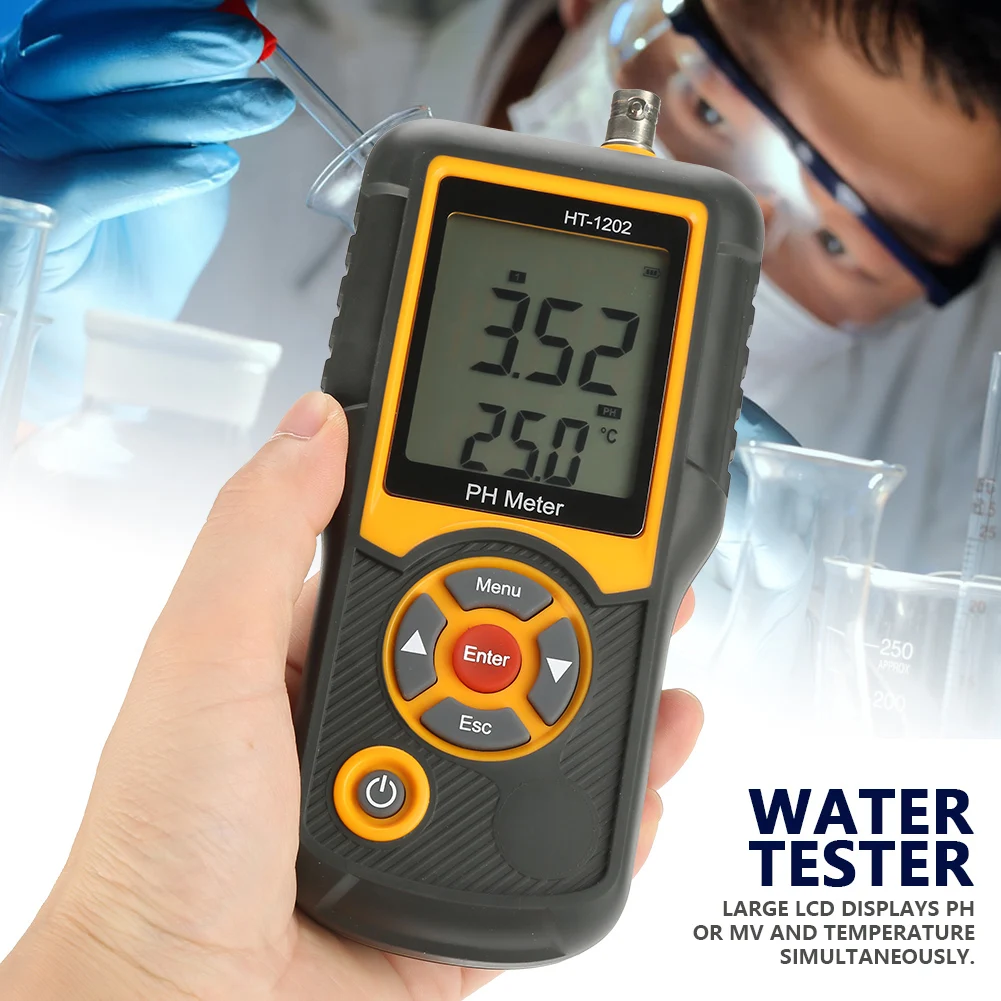 

Digital Meter Meter Tester HT‑1202 High Precision Digital Water Quality Tester MV Tester Temperature Meter 0~14PH