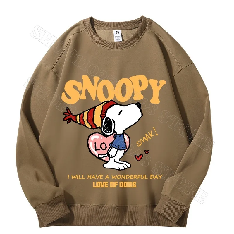 Snoopy Adult Cotton Sweatshirts Women Men Clothes Warm Comfortable Fashion Cartoon Anime Graphic Print Sweatshirt Party Gifts