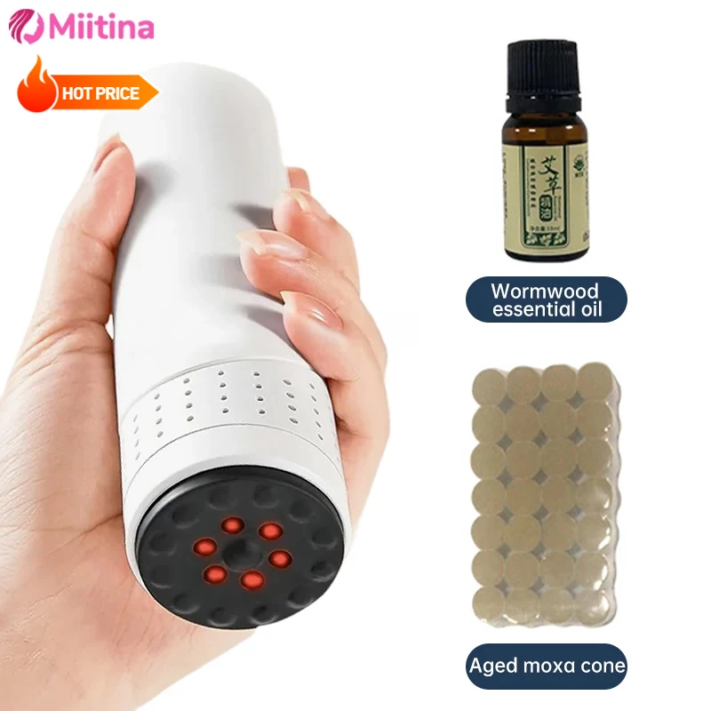 Bianshi Moxibustion Instrument Portable Intelligent Health and Wellness with Flat Stone Moxibustion Scraping Board Accessories